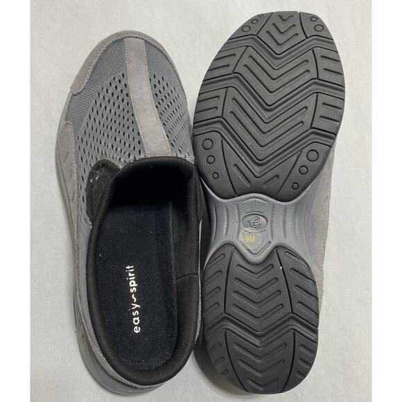 Easy Spirit Womens TRAVEL TIME 675 Gray Suede Clog Sz 9 Med Comfort Ortho Casual - Picture 2 of 5